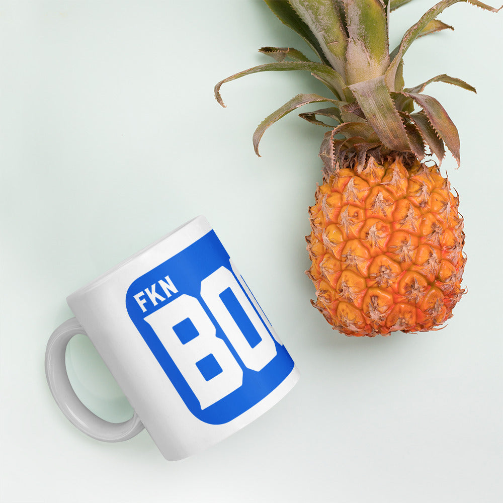 White BOOM mug